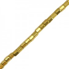 Hematite beads tube 2mm Gold